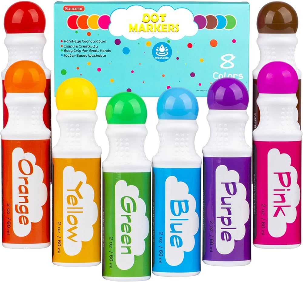 Dot Markers for Toddlers Kids Preschool, Bingo Daubers Washable Art Markers 8 Colors, Toddlers Ar... | Amazon (US)