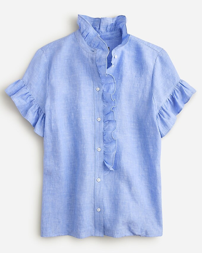 Short-sleeve cottage top in linen | J. Crew US