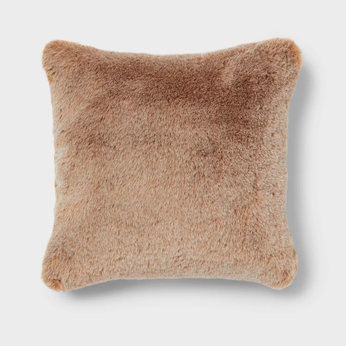 Square Luxe Faux Fur Throw Pillow Caramel - Threshold™ | Target