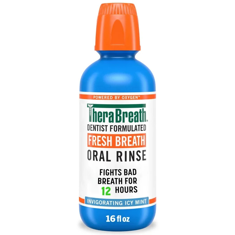 TheraBreath Fresh Breath Alcohol-Free Mouthwash, Mouth Rinse for Adults, Icy Mint, 16 fl oz | Walmart (US)