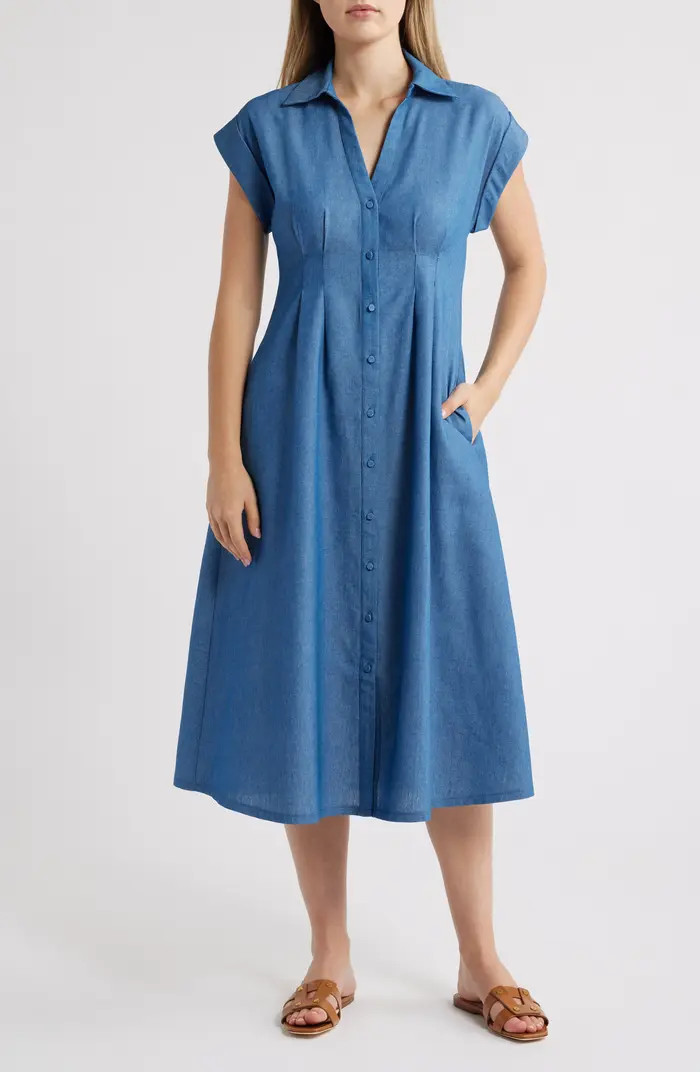 Fit & Flare Denim Shirtdress | Nordstrom