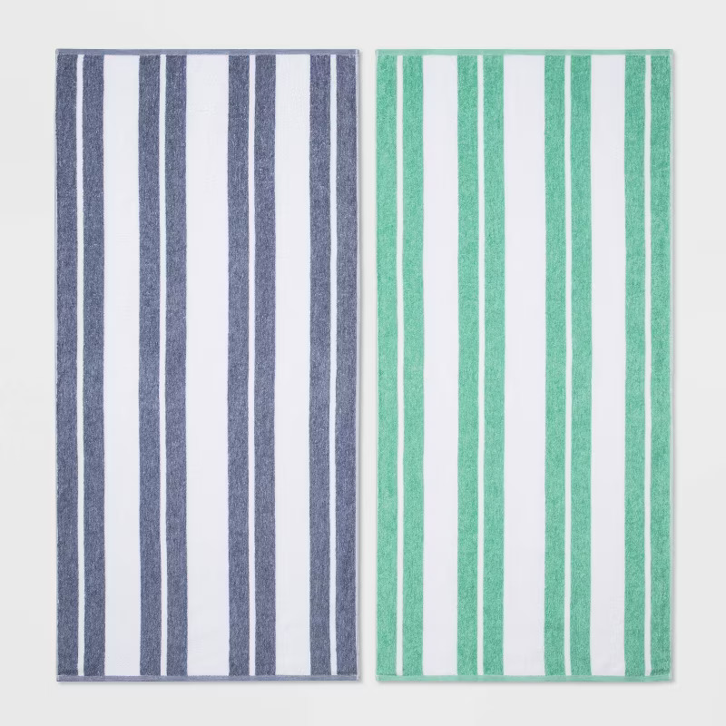 2pc Striped Travel Size Beach Towel Bundle - Sun Squad™ | Target