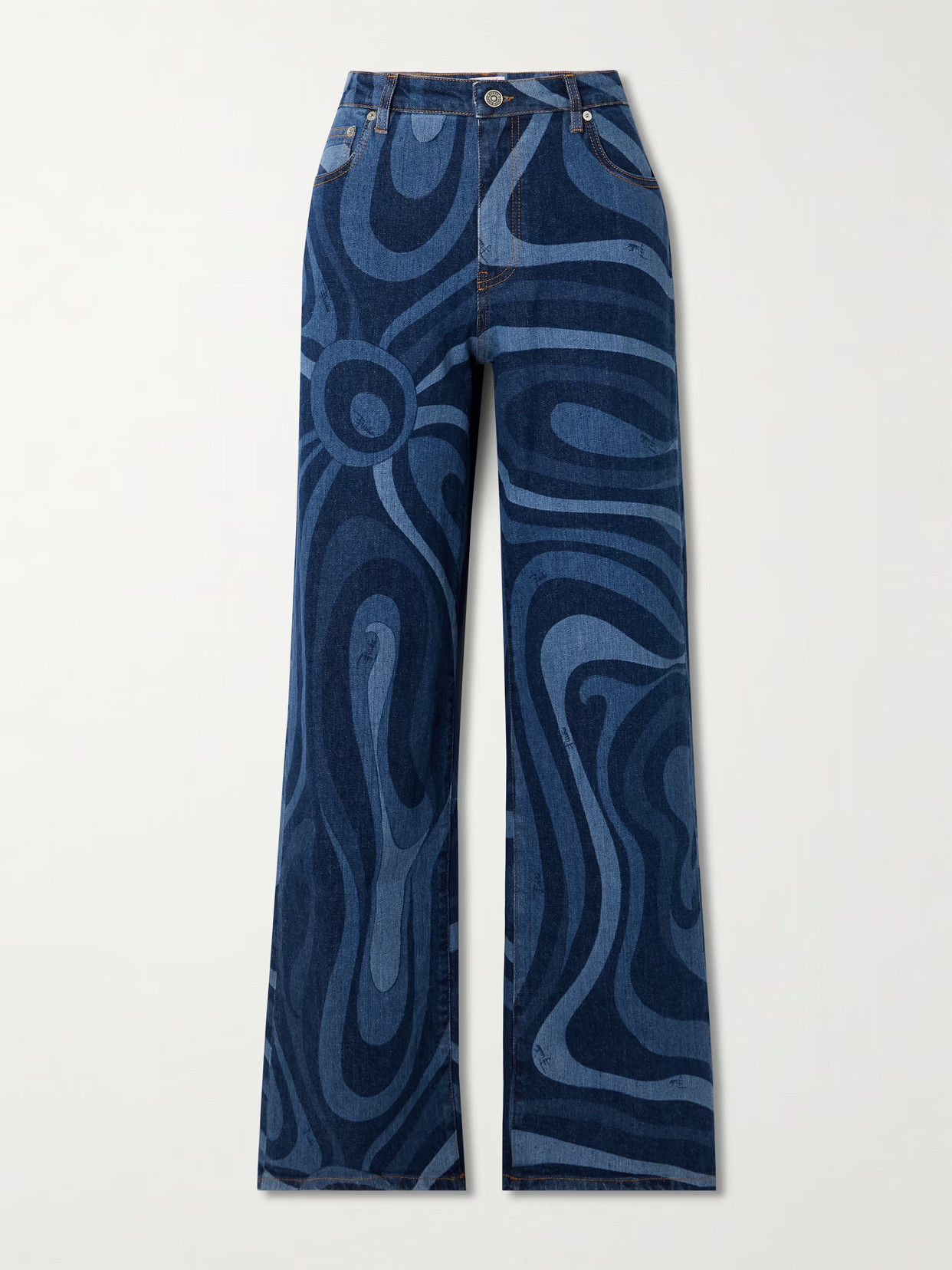 PUCCI - Marmo Printed High-rise Wide-leg Jeans - Blue | NET-A-PORTER (US)