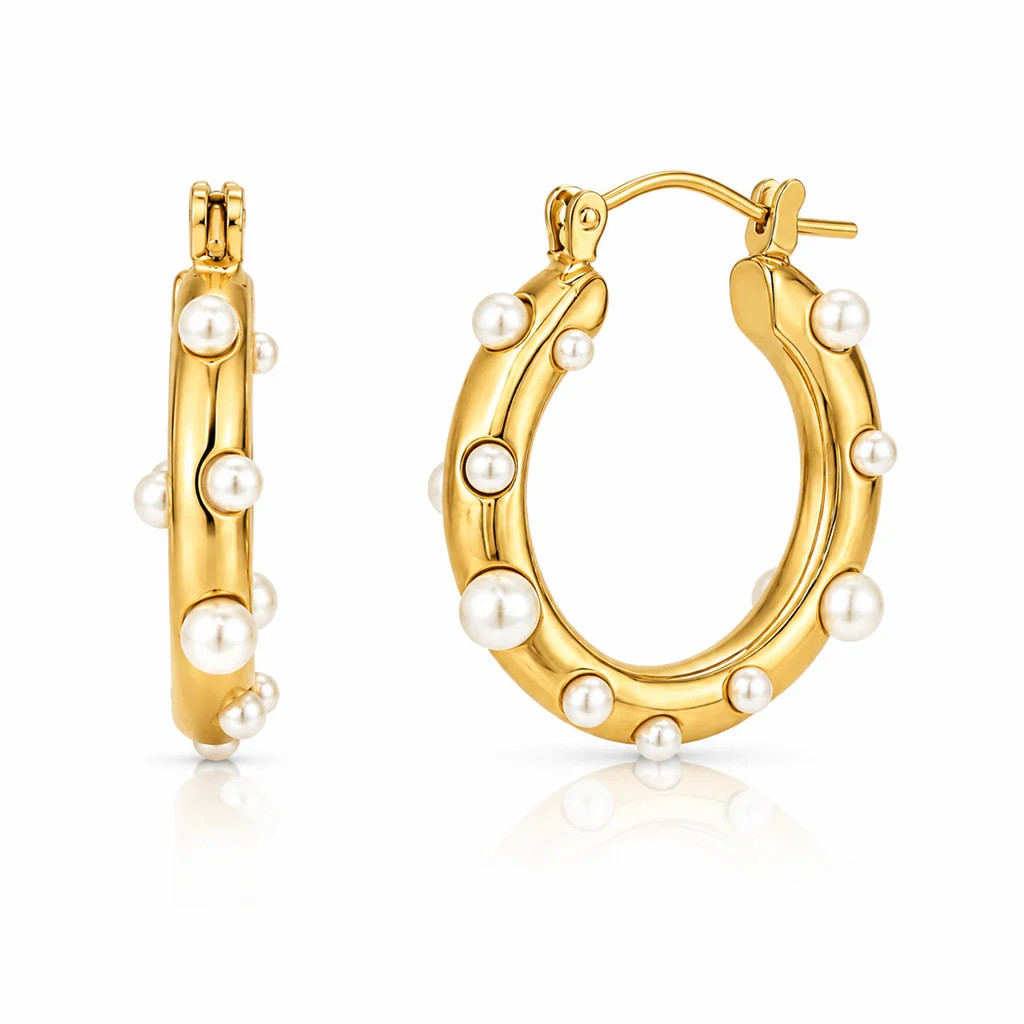 Nicoletta Pearl Hoop Earring | Ellie Vail Jewelry