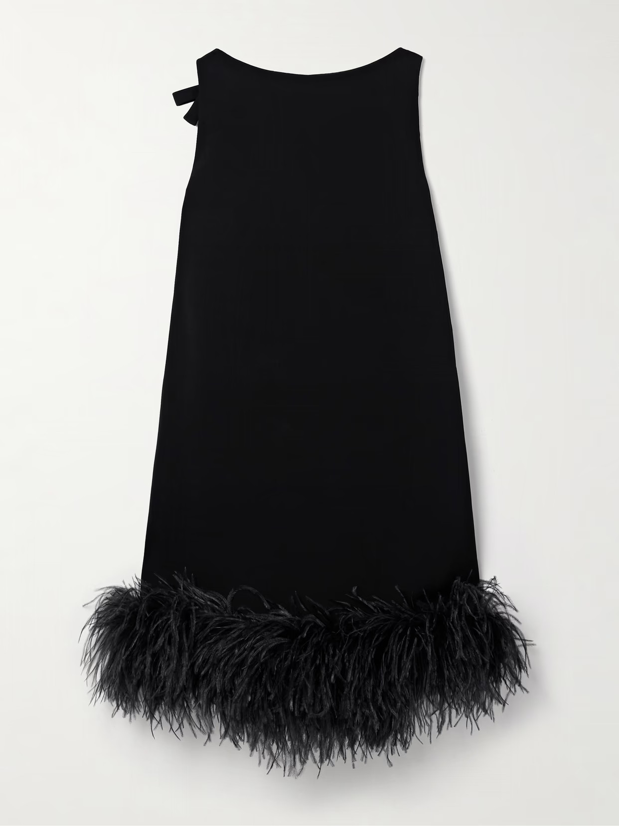 Valentino Garavani - Feather-trimmed Crepe Mini Dress - Black | NET-A-PORTER (US)