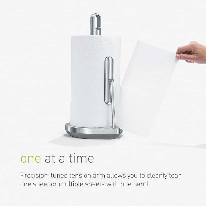 simplehuman Tension Arm Standing Paper Towel Holder, Heavy-Duty, Easy One-Handed Tear, Countertop... | Amazon (US)