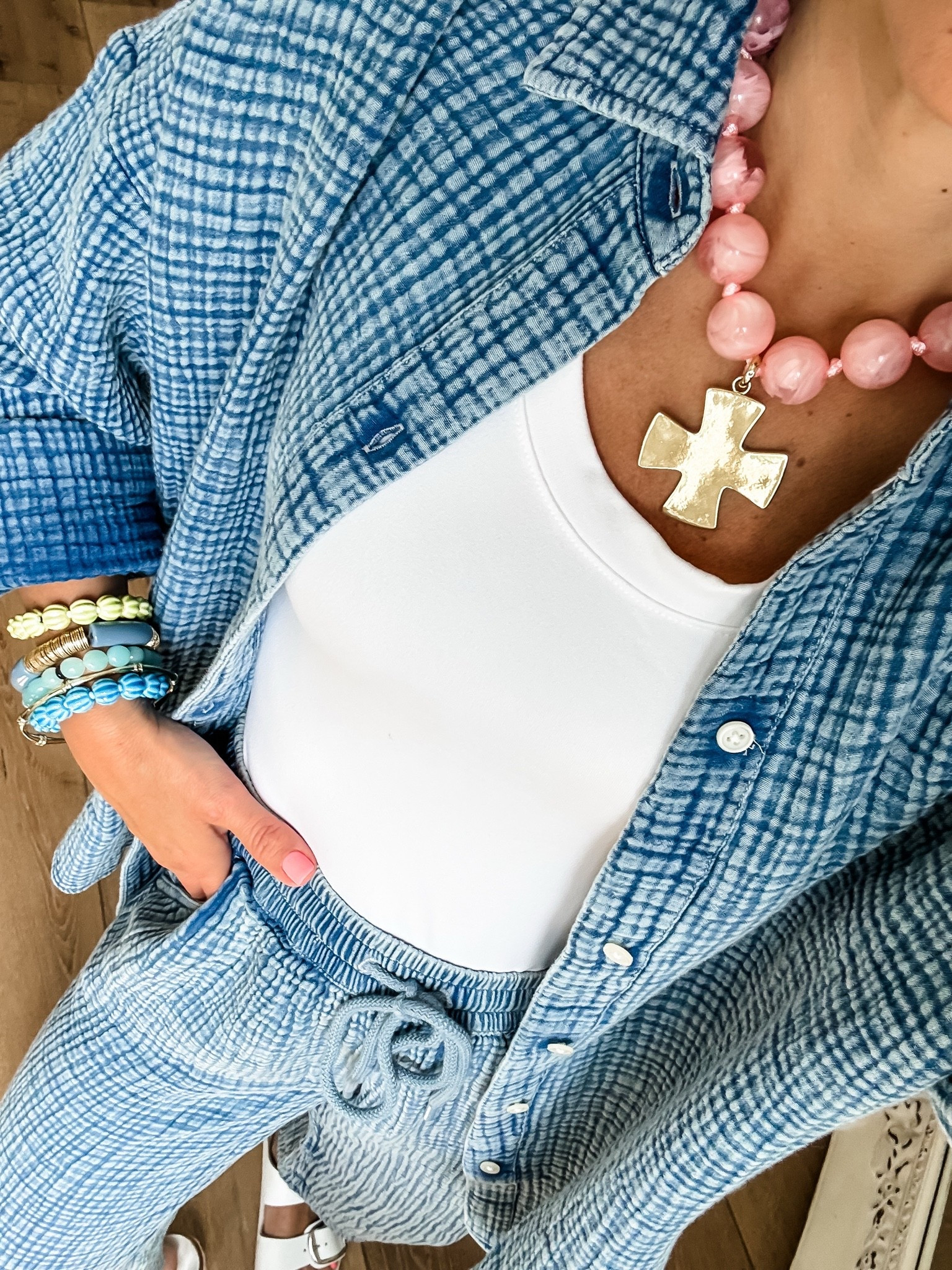 Jewelry code JUNEVIP for 30% off one time use. Code HOUSEOFLEO20 after. Cross necklace, beaded necklace, beaded bracelets. Summer jewelry.

#LTKSaleAlert #LTKOver40 #LTKPetite