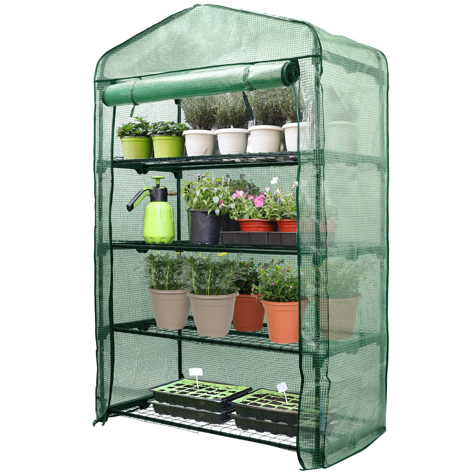 Worth Garden 50% Extra Wide Mini Greenhouse 4 Tier Portable Plant Green House 40in Wide -Sturdy G... | Amazon (US)