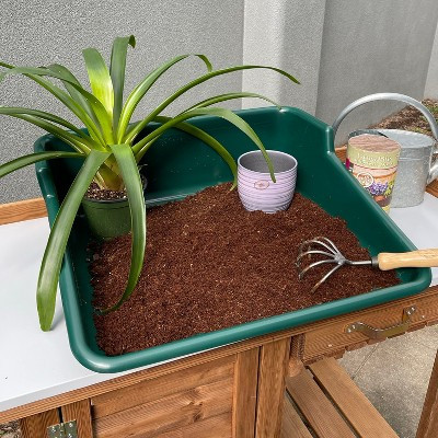 Garden Tidy Tray Potting Tray, Recycled Plastic, Indoor/Outdoor Gardening, 24.5" x 22" x 8", Green | Target