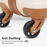 Coolife Suitcase Set 3 Piece Carry On Hardside Luggage with TSA Lock Spinner Wheels (White, S(20i... | Amazon (US)