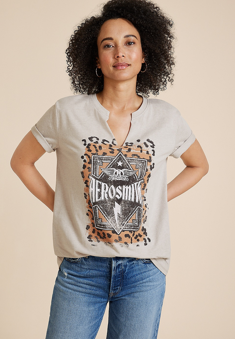 Aerosmith Oversized Fit Graphic Tee | Maurices