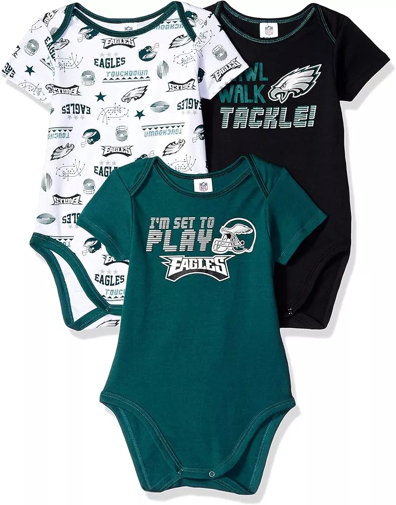 NFL Baby Boys 3 Pack Short Sleeve Bodysuit