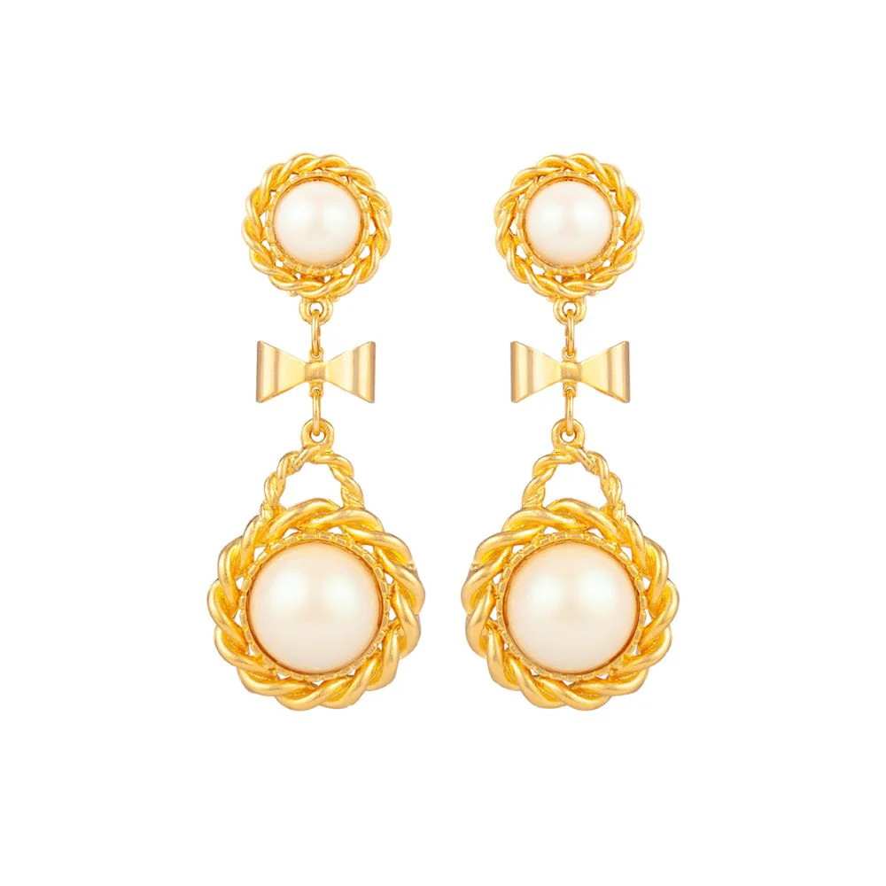 1980s Vintage Faux Pearl Clip-On Earrings | Susan Caplan