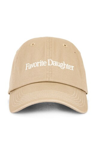 Favorite Daughter Classic Logo Baseball Hat in Beige. | Revolve Clothing (Global)