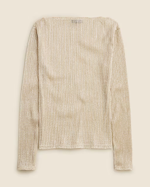 Sheer metallic boatneck top | J. Crew US