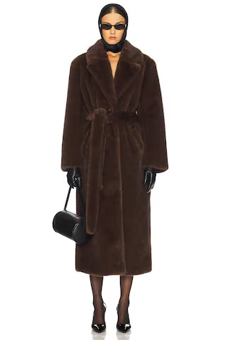 LAMARQUE Darelle Darelle Faux Fur Maxi Coat in Walnut from Revolve.com | Revolve Clothing (Global)