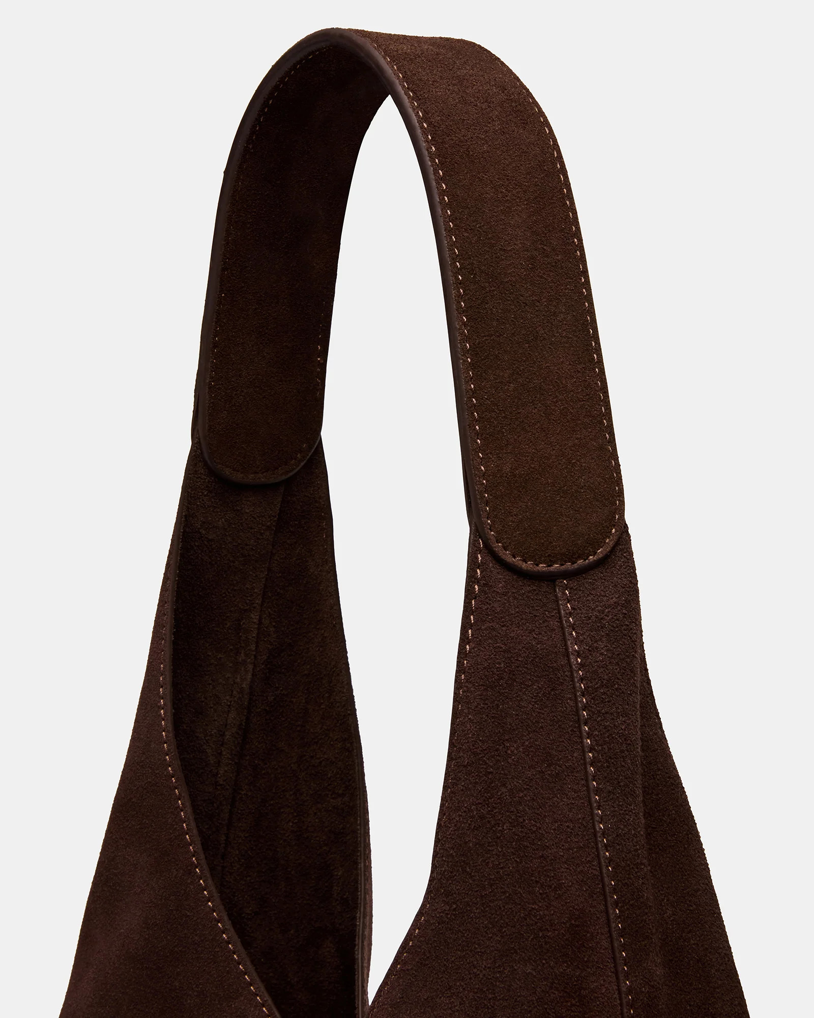 AUTUMN Bag Chocolate Shoulder Strap Slouchy Hobo Suede Tote Handbag | Steve Madden (US)