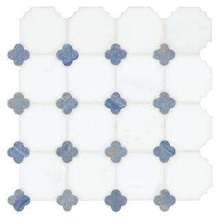 Azula Floret 12 in. x 12 in. x 10 mm Polished Marble Mosaic Tile (10 sq. ft. / case) | The Home Depot