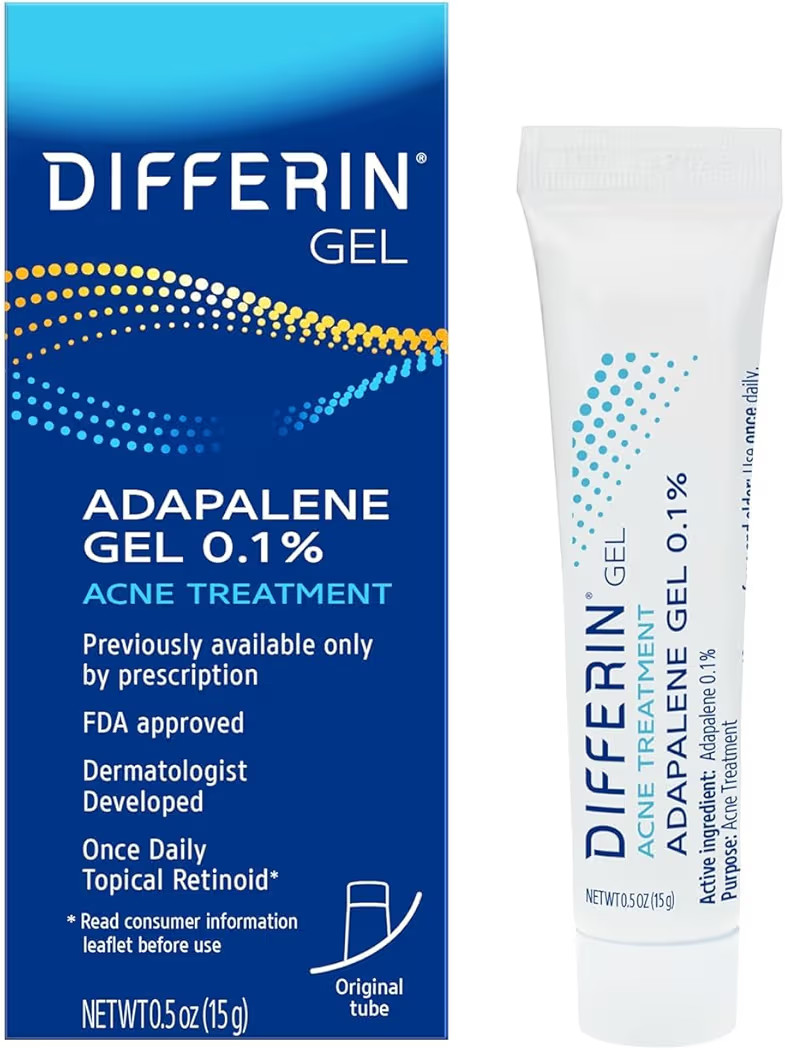 Differin Acne Treatment Gel, 30 Day Supply, Retinoid Treatment for Face with 0.1% Adapalene, Gent... | Amazon (US)