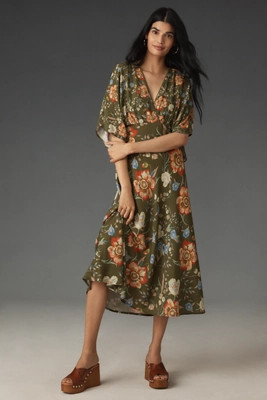 Bl-nk Elettra Short-Sleeve Midi Dress | Anthropologie (US)