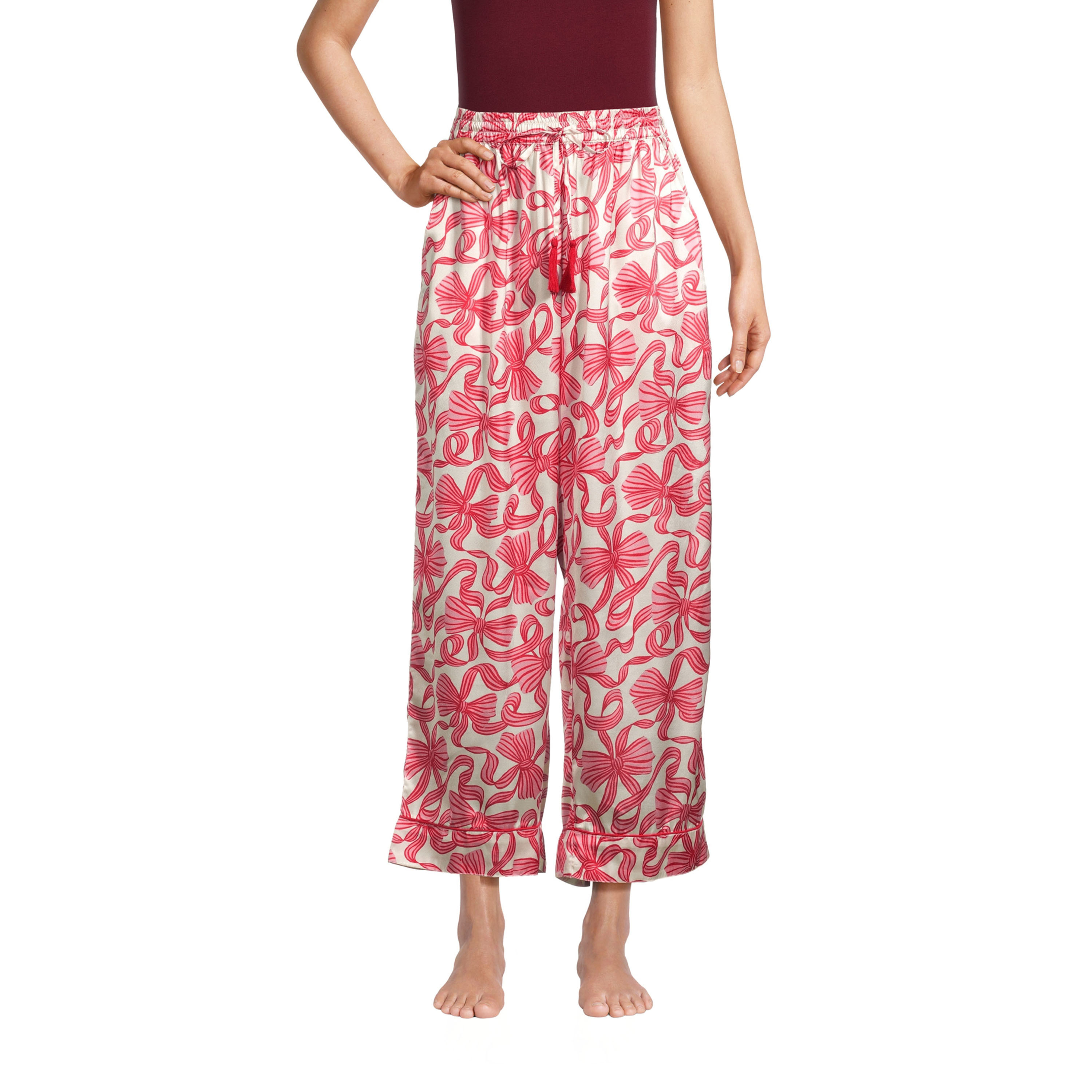Pink and Red Satin Bows Pajama Pants | World Market