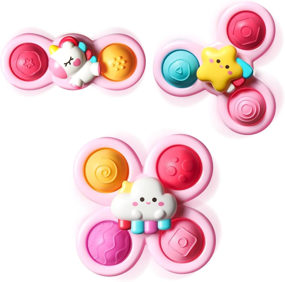 ALASOU 3PCS Pop Suction Cup Spinner Toys for 1 Year Old Boy Girl|Novelty Spinning Tops Toddler To... | Amazon (US)