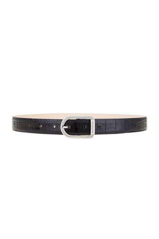 DEHANCHE Mija Belt in Black Croc & Silver - Black. Size XS (also in L). | FWRD 