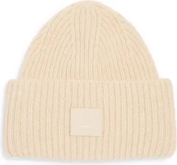 Acne Studios Pansy Face Patch Rib Wool Beanie | Nordstrom | Nordstrom