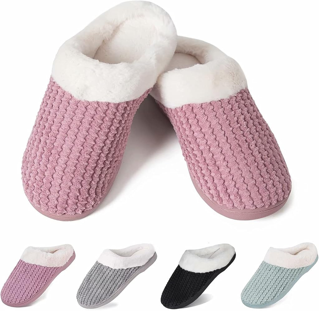 YALOX Slippers for Womens Warm Memory Foam Anti-Slip House Shoes Comfortable Cotton Slippers Home... | Amazon (US)