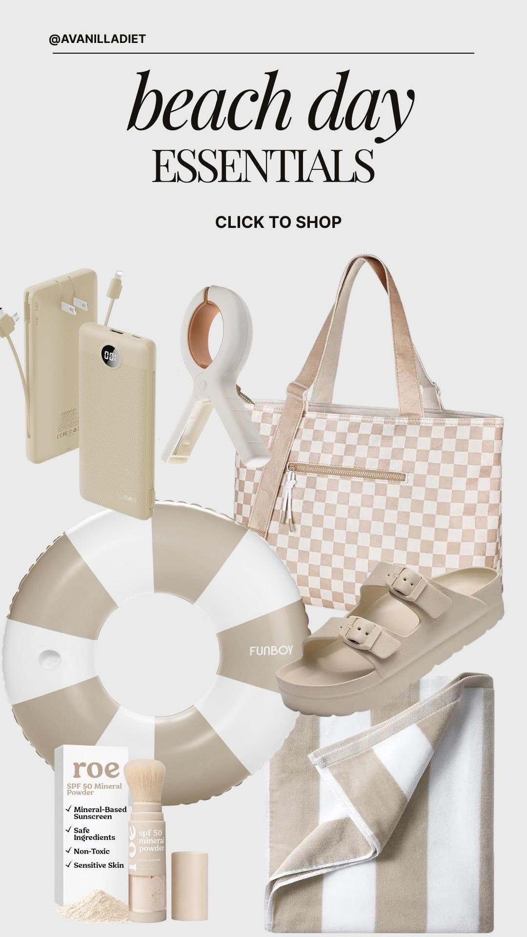 🏖️ Beach day essentials 🏖️
All the sunny-day must-haves for poolside lounging, beach walks, and effortless summer vibes ✨
#beachday #summeressentials #beachvibes #vacayready #ltktravel #summerstyle


#LTKSeasonal #LTKSwim #LTKTravel