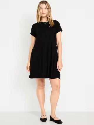 Short-Sleeve Mini Swing Dress | Old Navy (US)