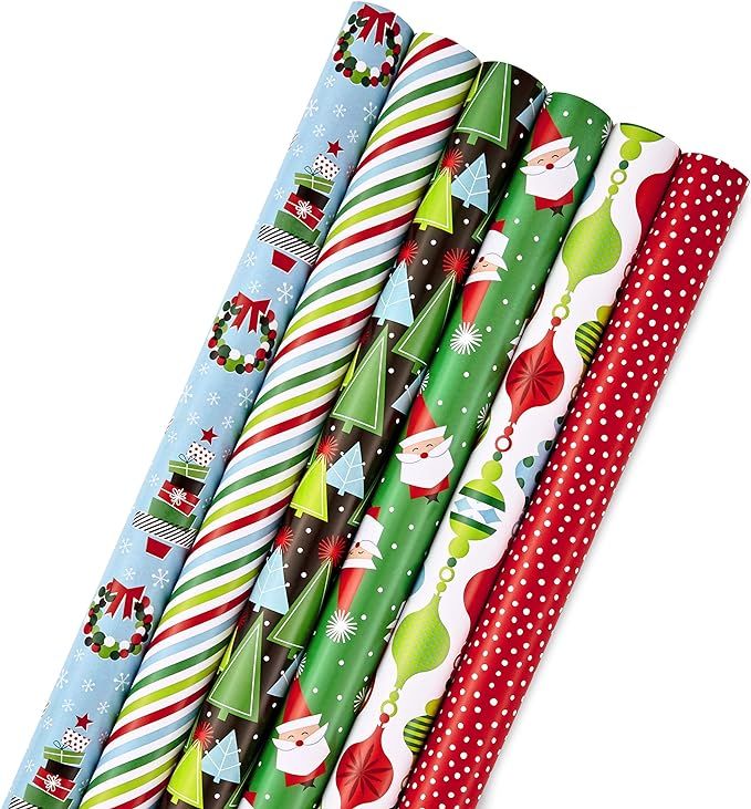 Hallmark Christmas Wrapping Paper Bundle with Cut Lines on Reverse (Pack of 6; 180 sq. ft. ttl.) ... | Amazon (US)