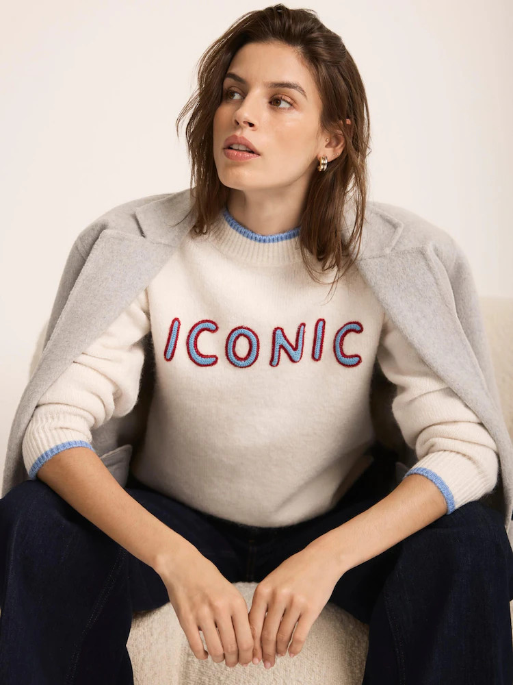 Mint Velvet Cream Iconic Embroidered Knit Jumper | Next EU