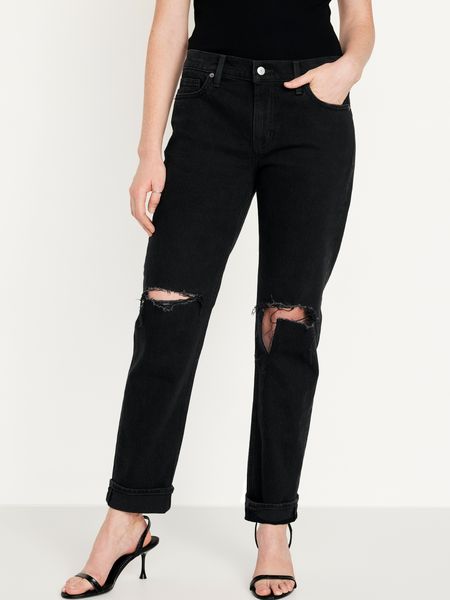 Mid-Rise Ripped Boyfriend Jeans | Old Navy (US)