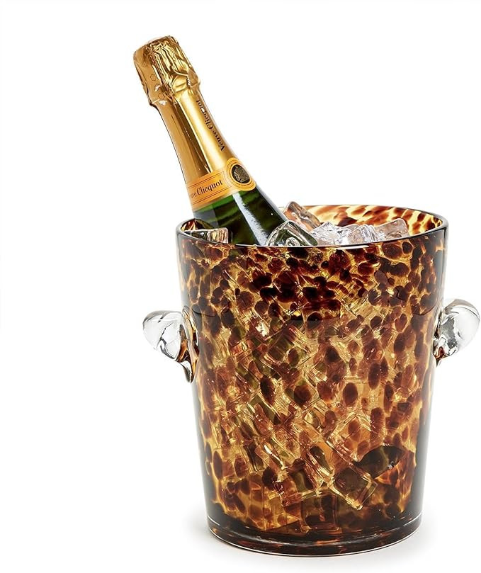 Two's Company Tortoise Print Ice Bucket, Glass, 9-inch Diameter, Bar Tools and Accessories, 54906 | Amazon (US)
