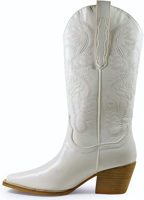 ARiderGirl Hanan Women Knee High Western Style Stacked Heel Boots | Amazon (US)