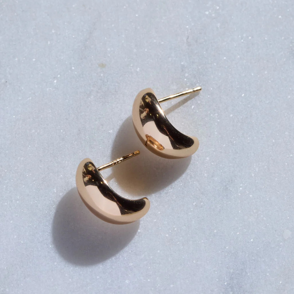 Gold Dome Studs | Nickel and Suede