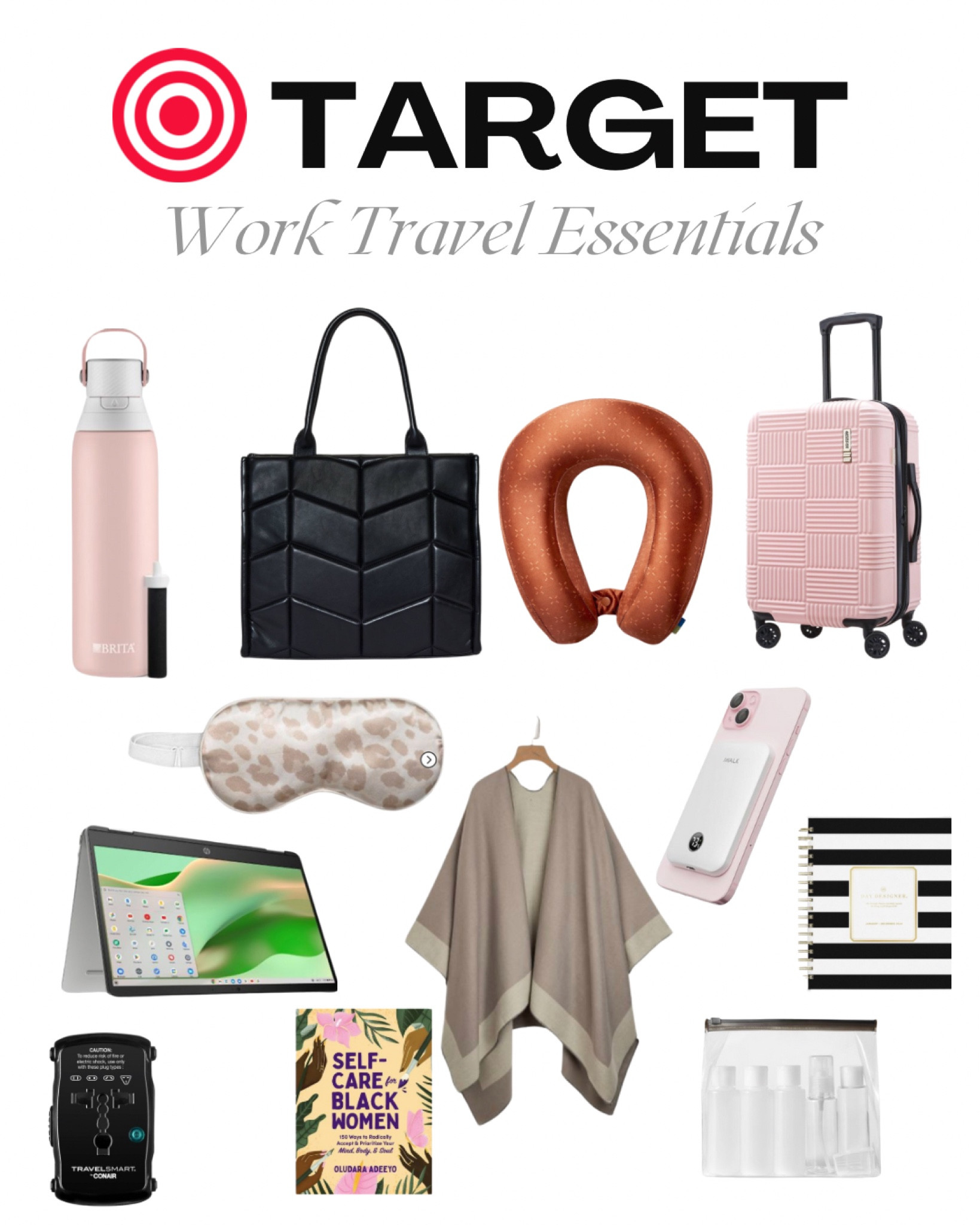 Travel essentials from Target!

Carry on, suitcase, tote bag, travel pillow, sleep mask, water bottle, notebook, travel containers, portable charger

#travel #travelessentials #workingmom #worktravel

#LTKworkwear #LTKGiftGuide #LTKtravel