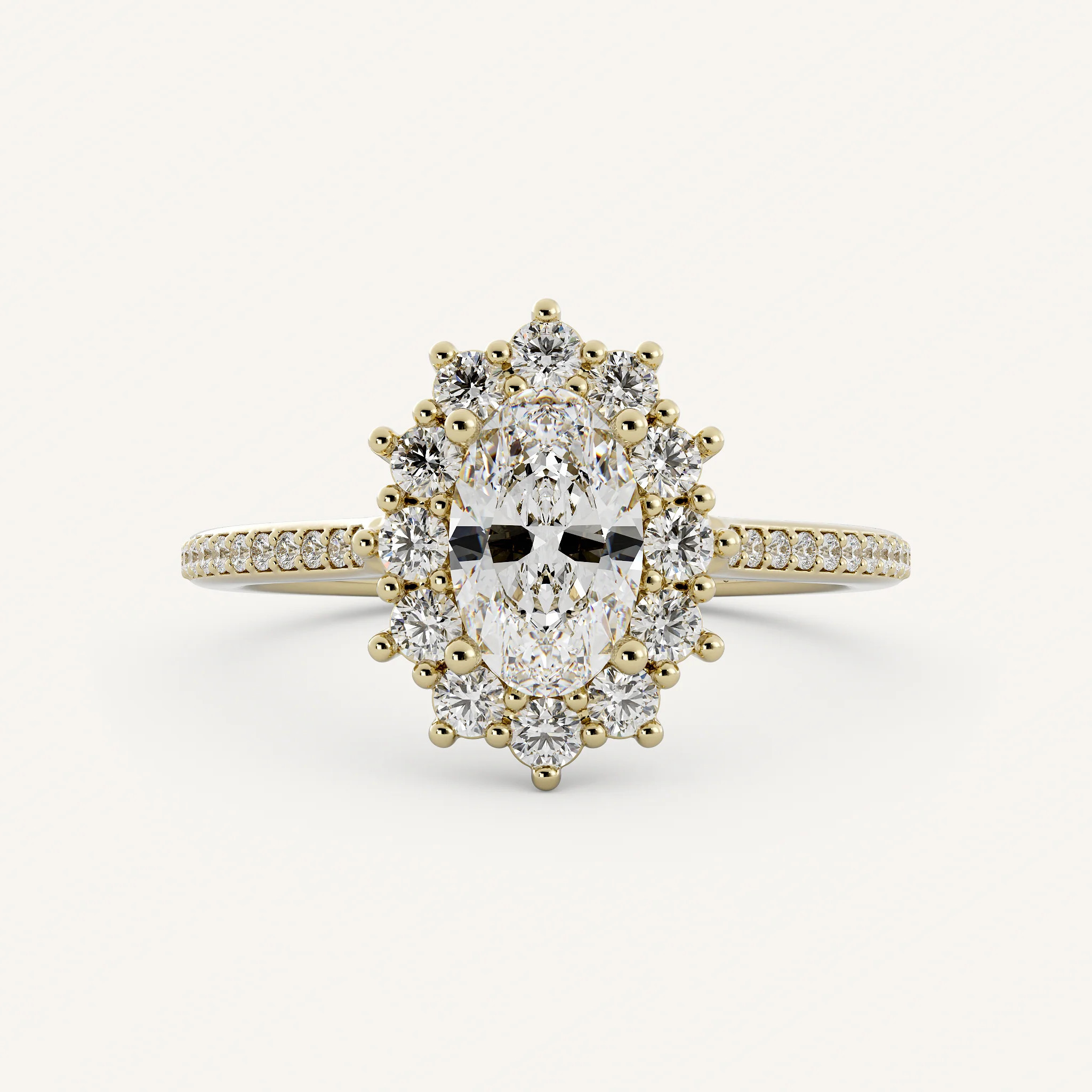 Cherish - 14K Yellow Gold - Oval - Natural Diamond | Olive Ave Jewelry