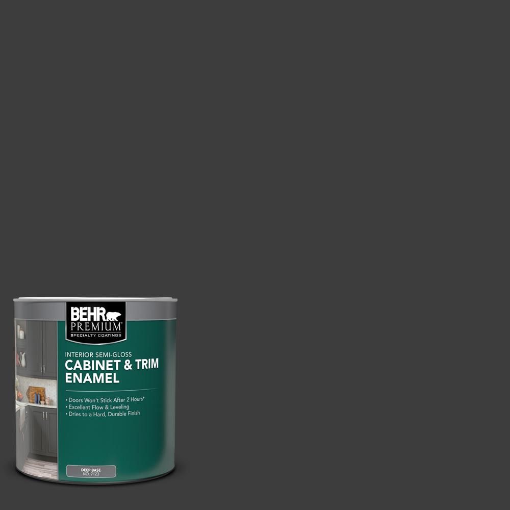 1 qt. Black Semi-Gloss Enamel Interior Cabinet and Trim Paint | The Home Depot