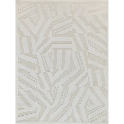 Rectangle Tempo Hand Loomed Wool Area Rug in Light Beige | Wayfair North America