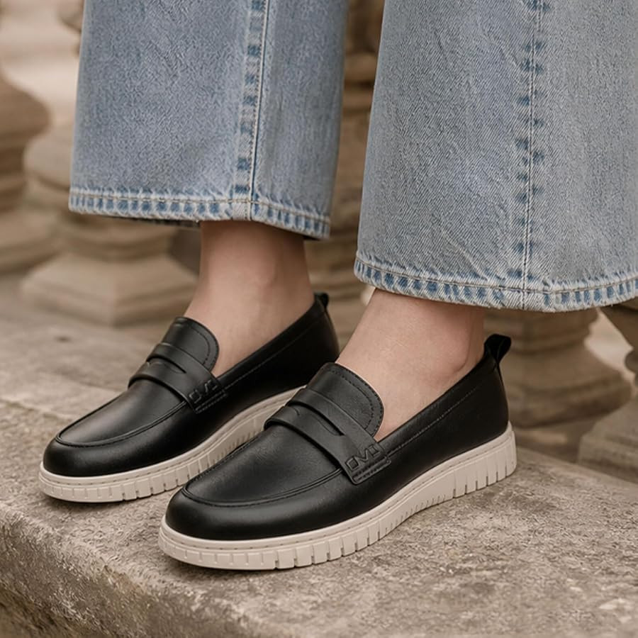 FITORY Loafers for Women Dress Shoes Slip On Platform Flats Work Walking | Amazon (US)