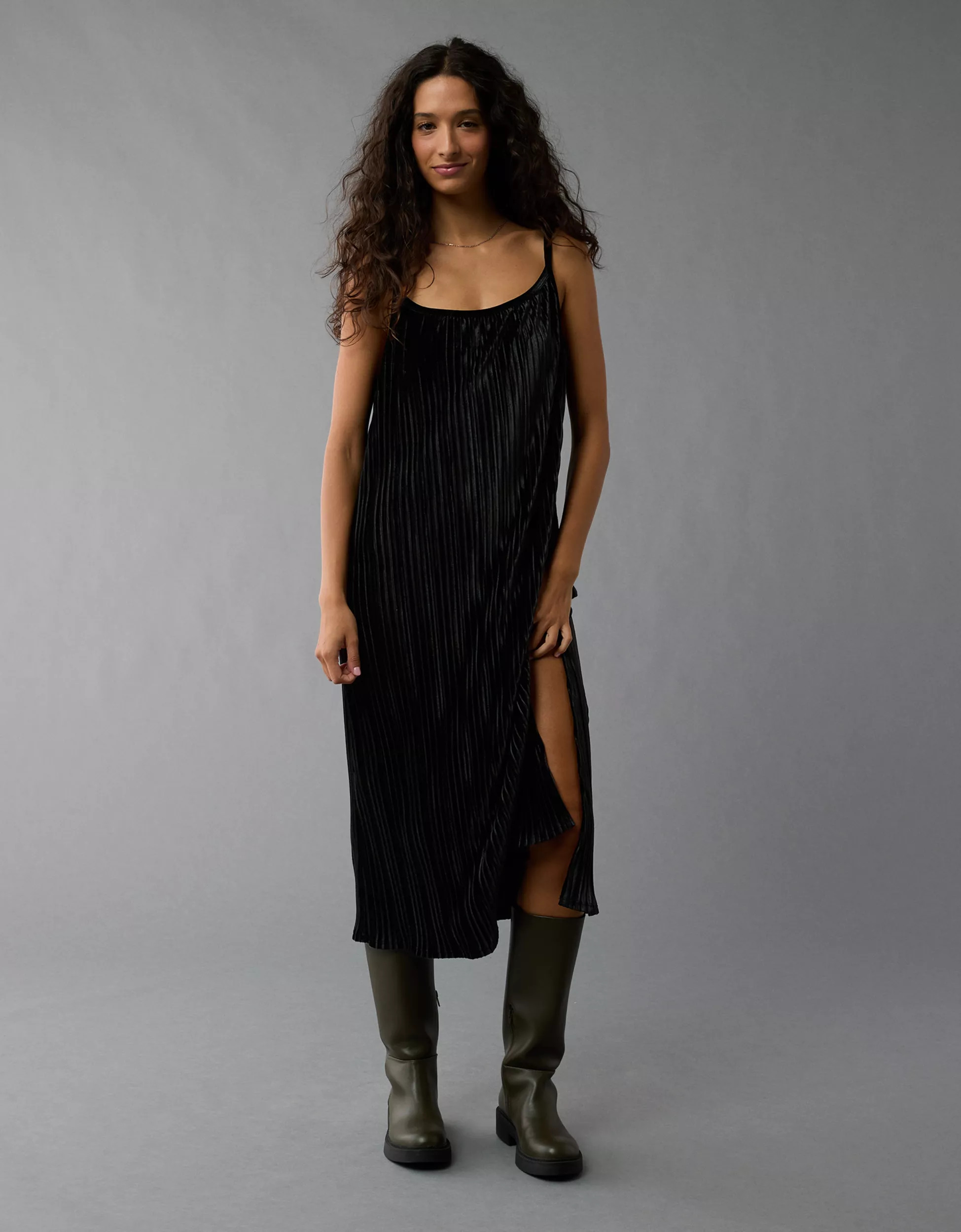 AE Velvet Midi Dress | American Eagle Outfitters (US & CA)