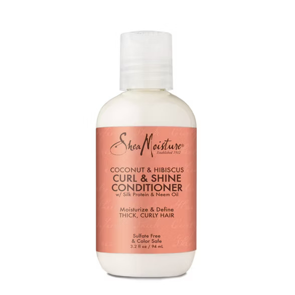 SheaMoisture Coconut & Hibiscus Curl & Shine Conditioner Travel Size - 3.2 fl oz | Target