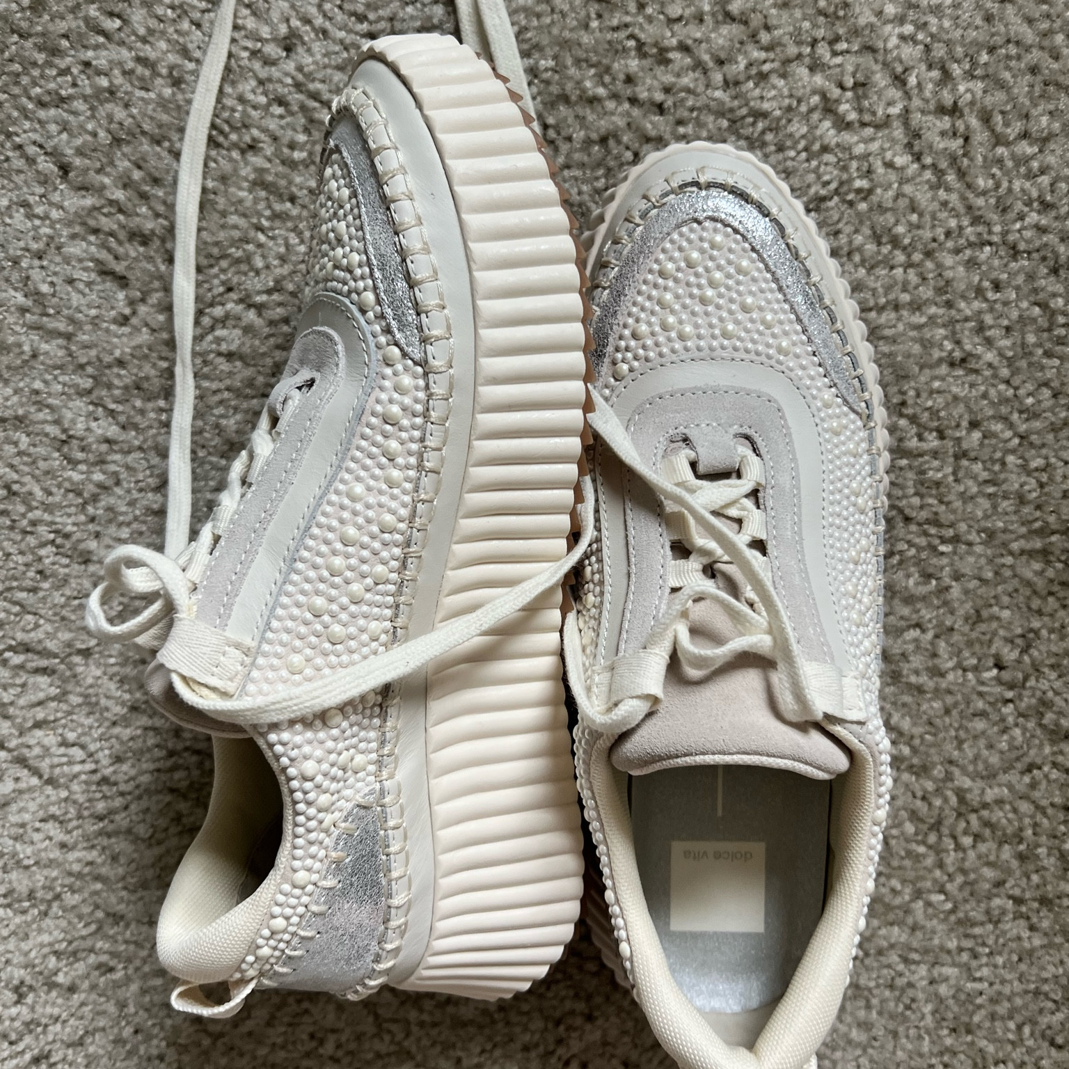 Pearl sneaks 🤩🤍 I sized up 1/2 size. LOVE for bridal things or just jazzing up jeans! 

#LTKwedding #LTKSeasonal #LTKFind