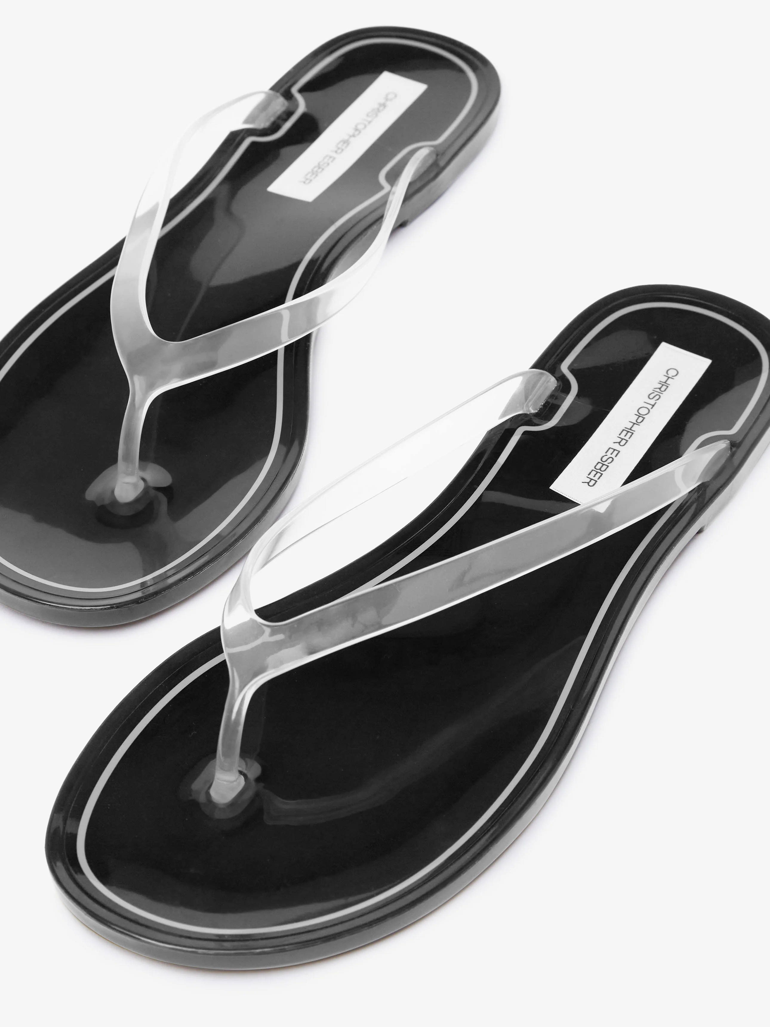 Christopher Esber | Jo Flip Flop Black Clear | Christopher Esber (Global)