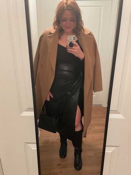 There is nothing better than an all black outfit with a camel coat 

My anniversary date night outfit 🖤🧡

#LTKHoliday #LTKparties #LTKplussize