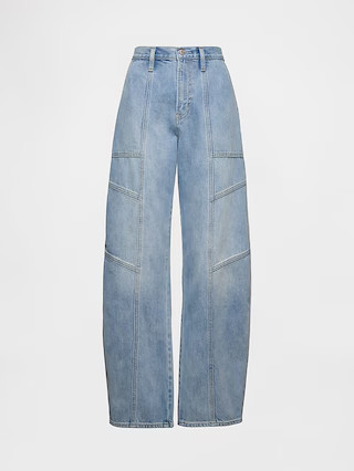 High Rise Seamed Barrel Jeans | Gap (US)