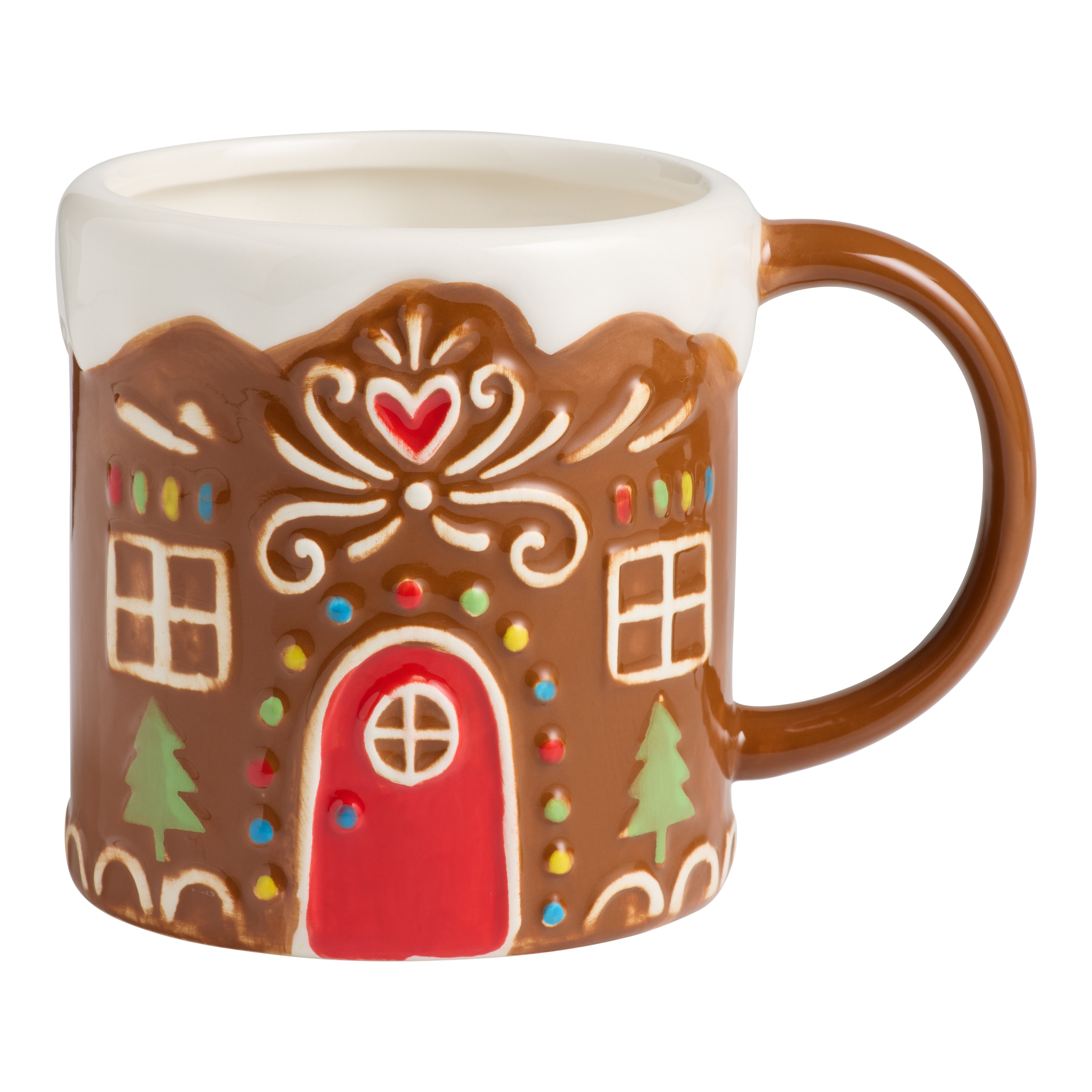 Multicolor Gingerbread House Hand Painted Figural Ceramic Mug | World Market