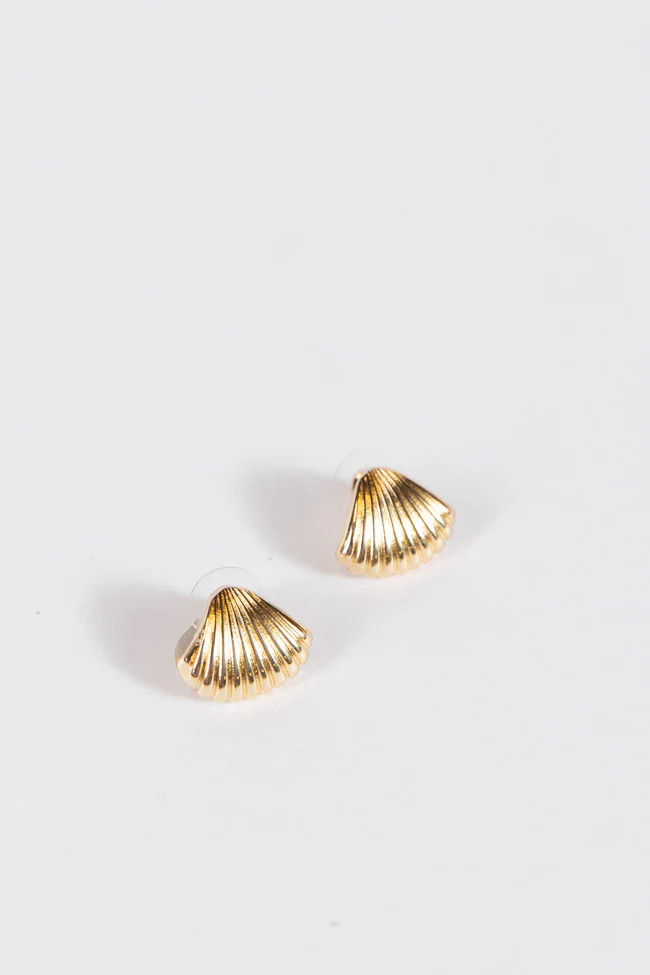 Gold Shell Earrings | Pink Lily